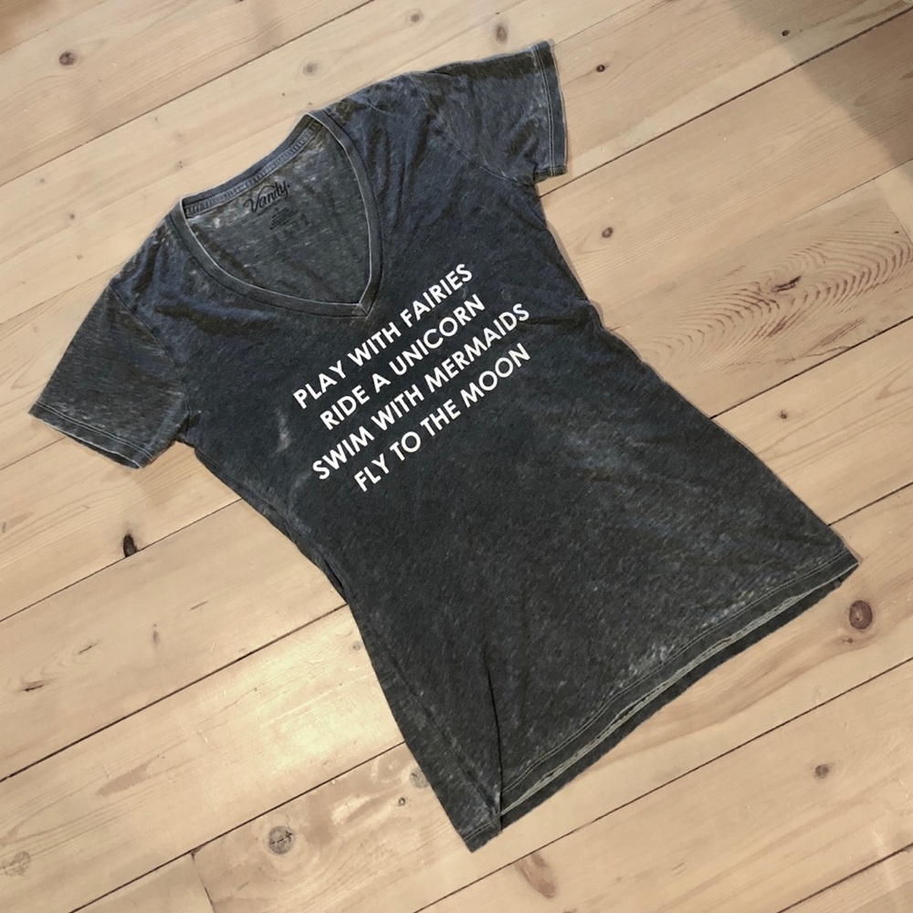 ★SOLD★ Play With Fairies Black Graphic Tee